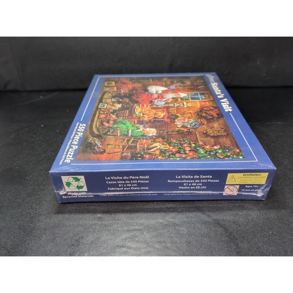 Santa's Visit Jigsaw 550 Pieces, Larry Hersberger Art‎ Puzzle, Vermont Christmas - Picture 4 of 6